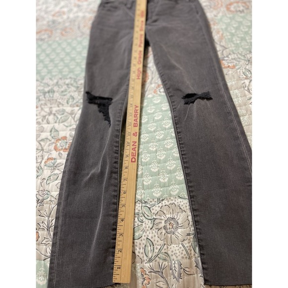 NWT Madewell 9" Mid-Rise Black Skinny Jeans Raw Hem Distressed Women's Size 24P‎ - Picture 4 of 16